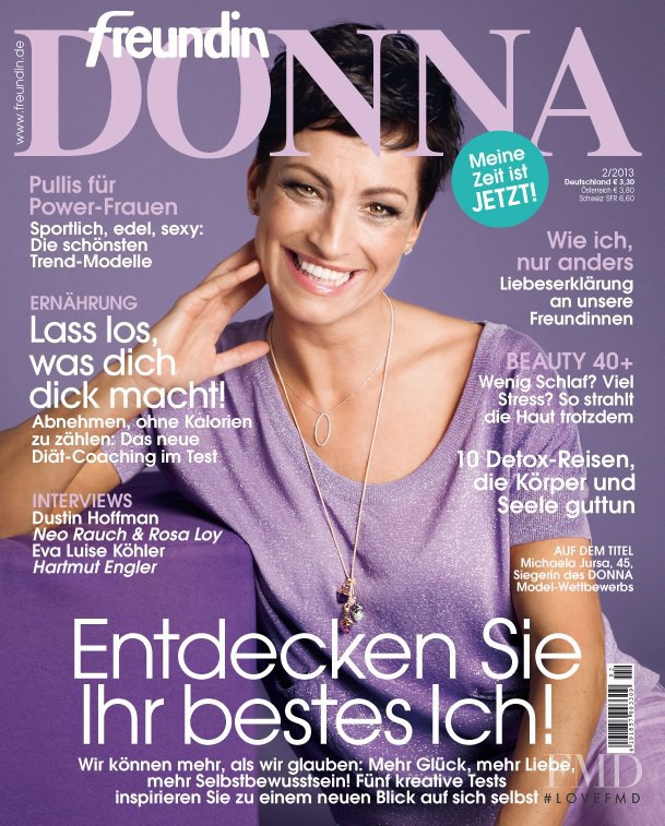Michaela Jursa featured on the Donna Germany cover from February 2013