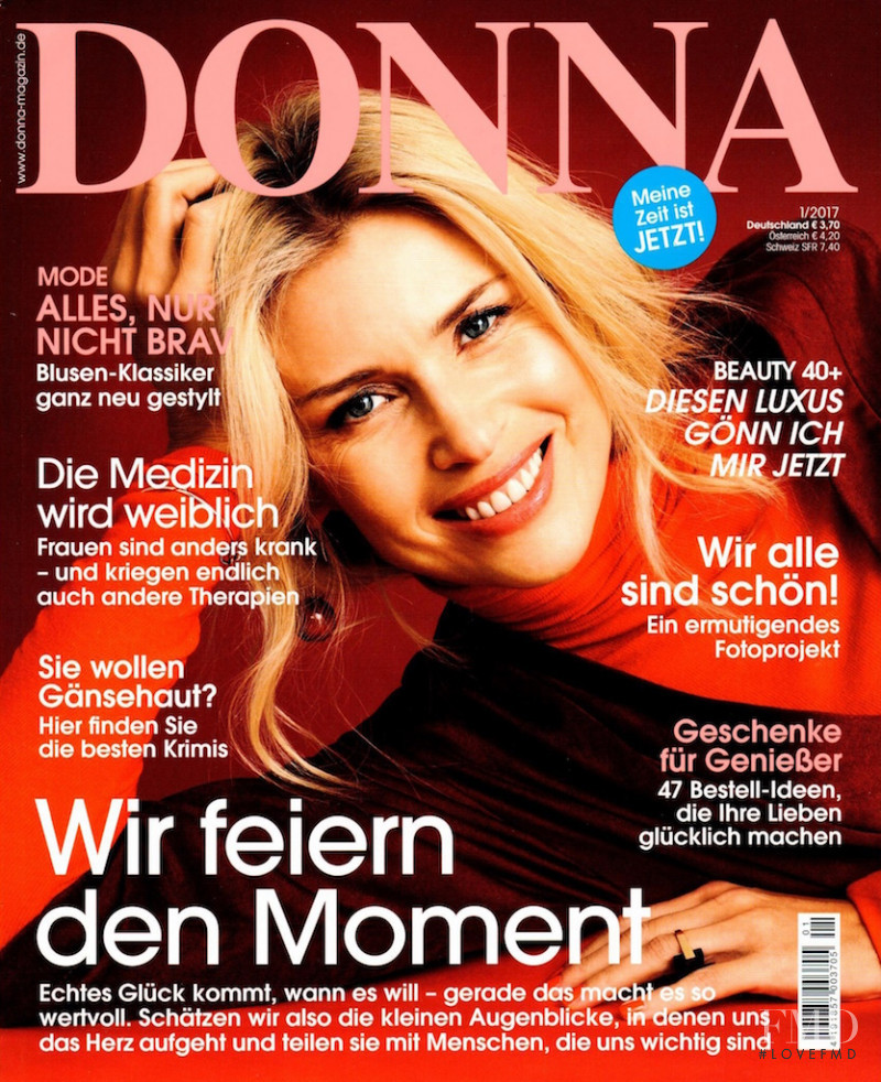 Daniela Pestova featured on the Donna Germany cover from January 2017