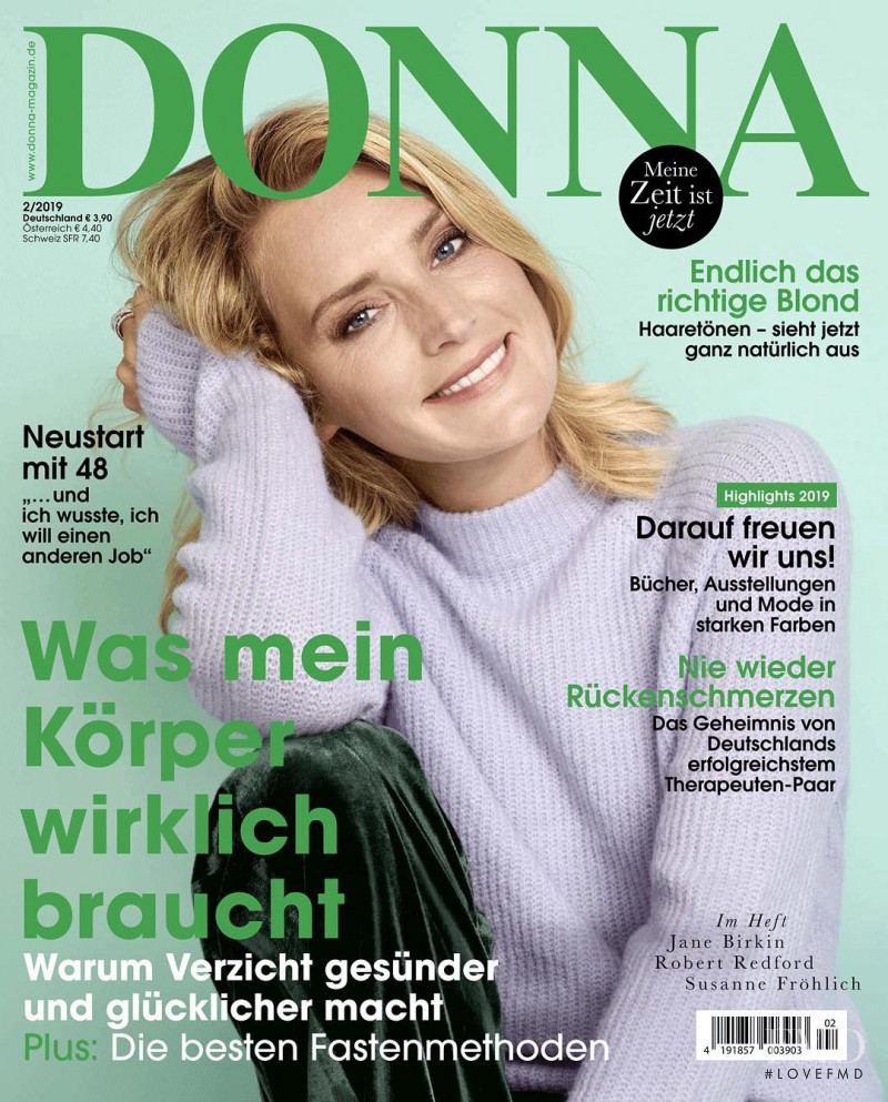 Ingrid Parewijck featured on the Donna Germany cover from February 2019
