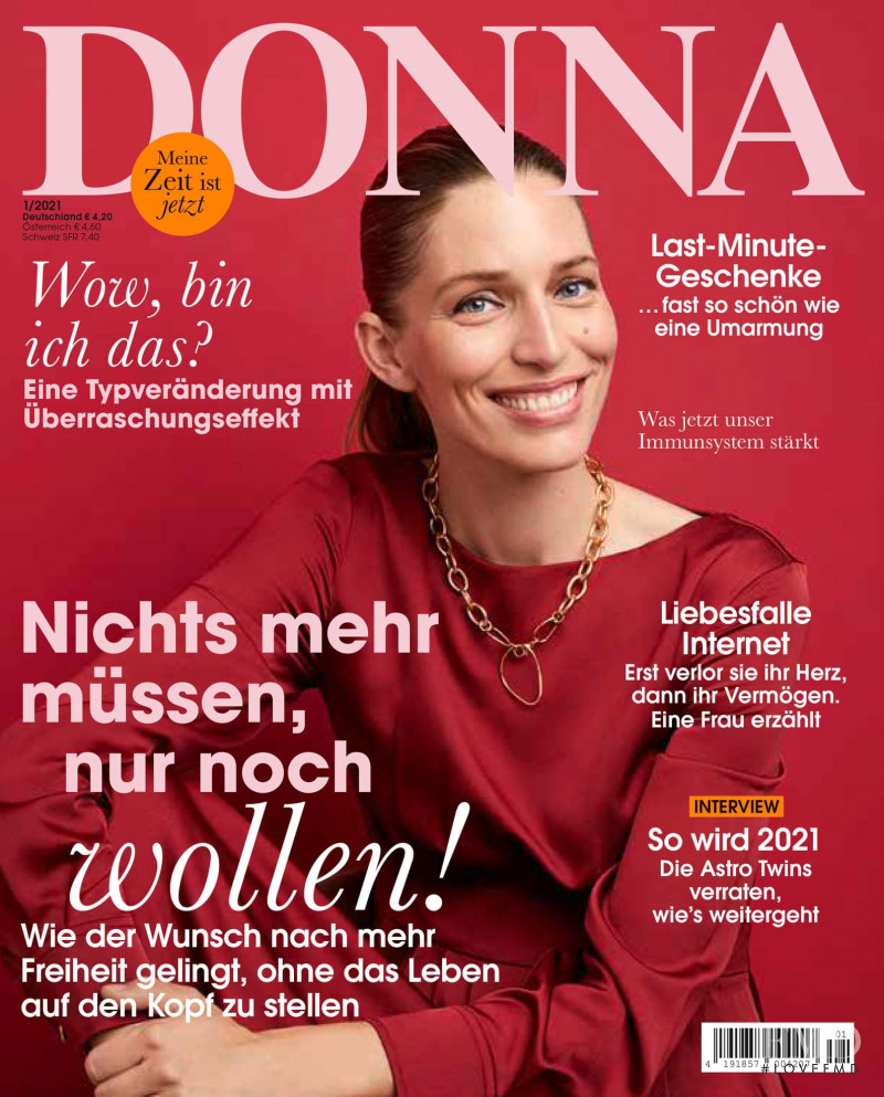 Linda Jeuring featured on the Donna Germany cover from January 2021