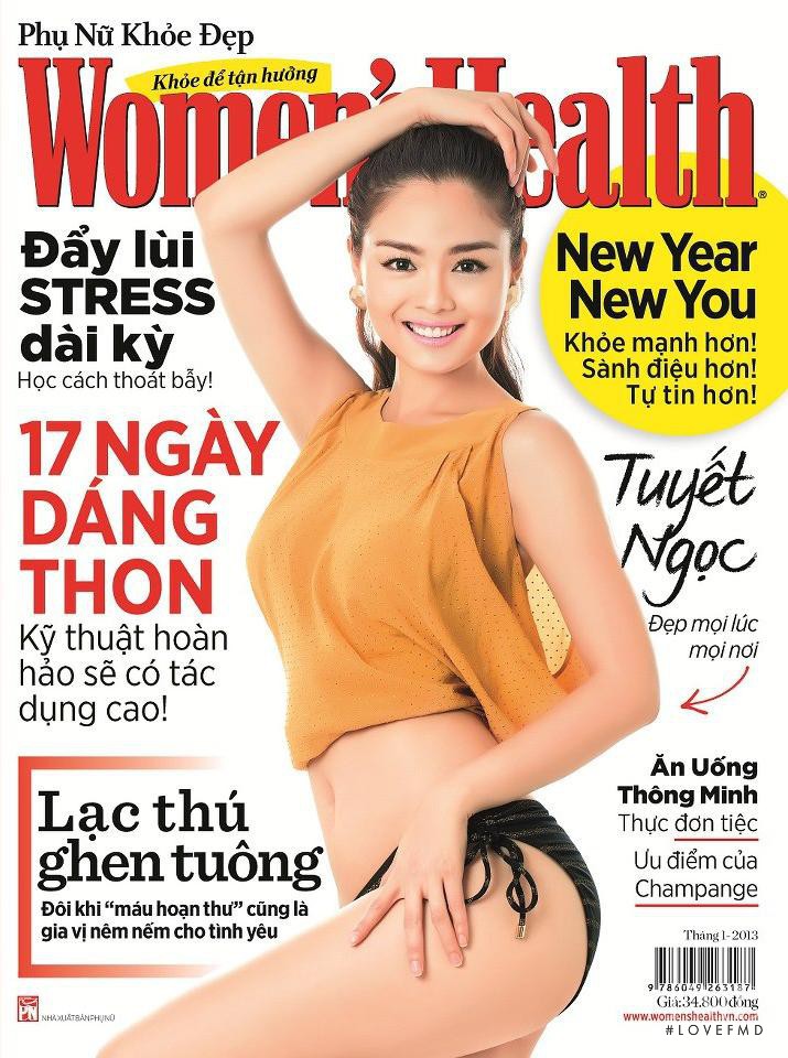 Tuyet Ngoc featured on the Women\'s Health Vietnam cover from January 2013