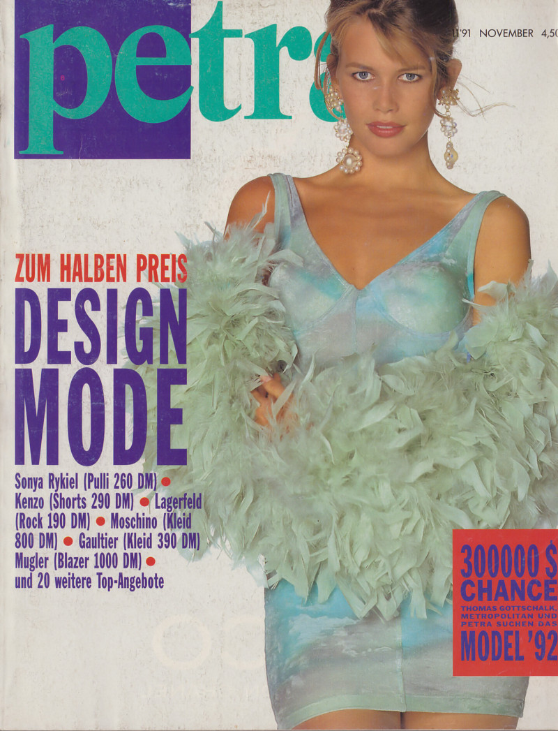 Claudia Schiffer featured on the Petra cover from October 1991