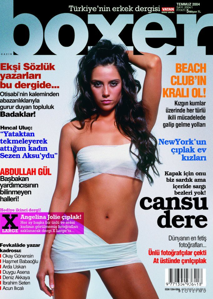 Cansu Dere featured on the Boxer cover from January 2004