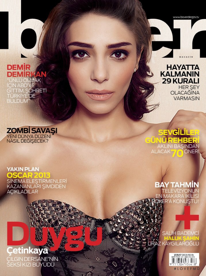 Duygu Çetinkaya featured on the Boxer cover from February 2013