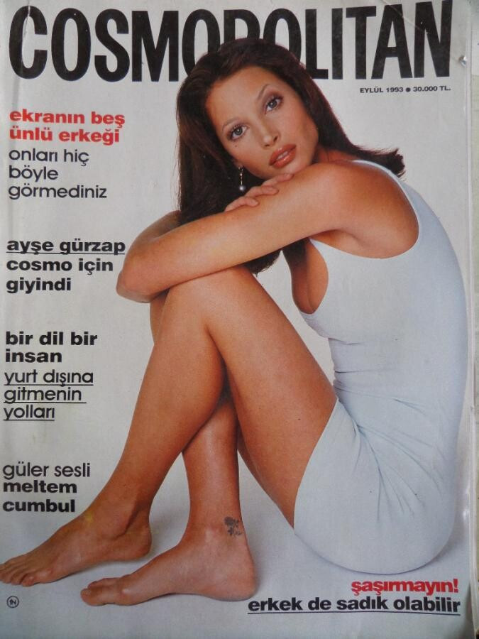 Christy Turlington featured on the Cosmopolitan Turkey cover from September 1993