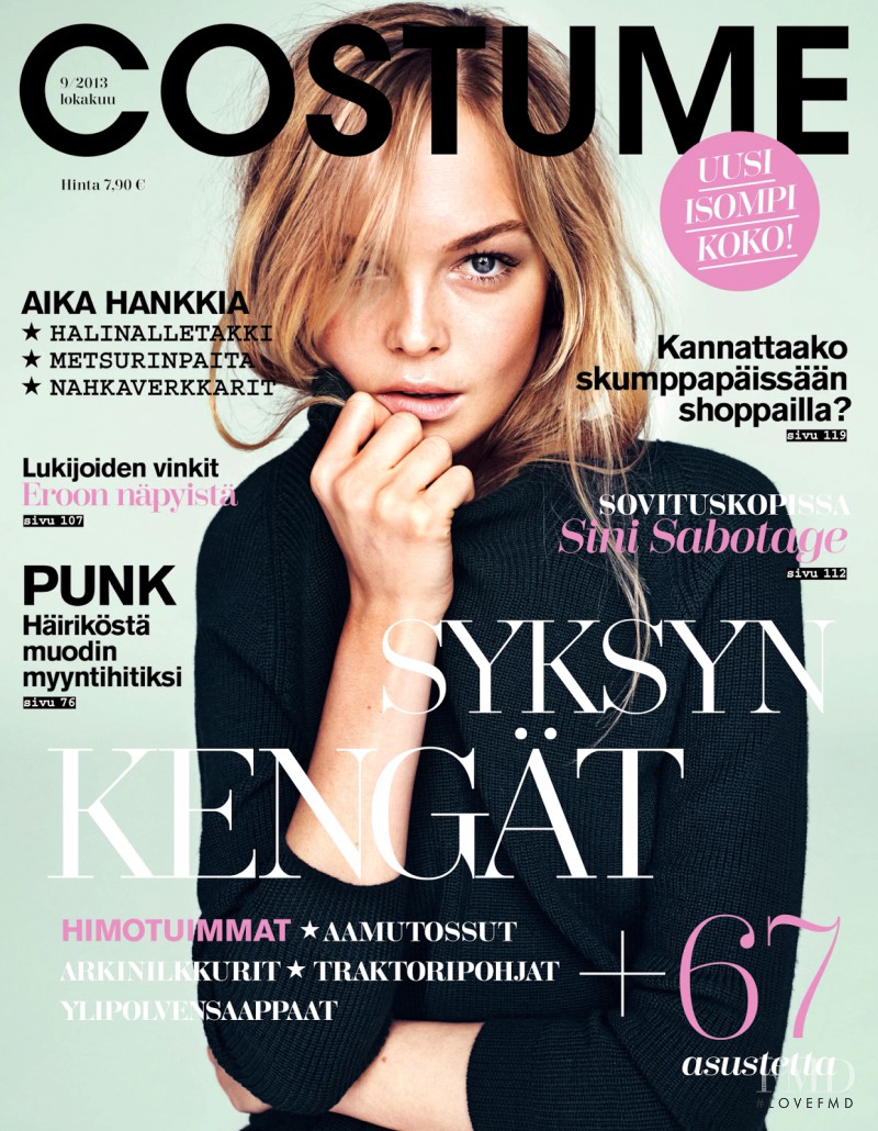 Siri Tollerod featured on the Costume Finland cover from September 2013