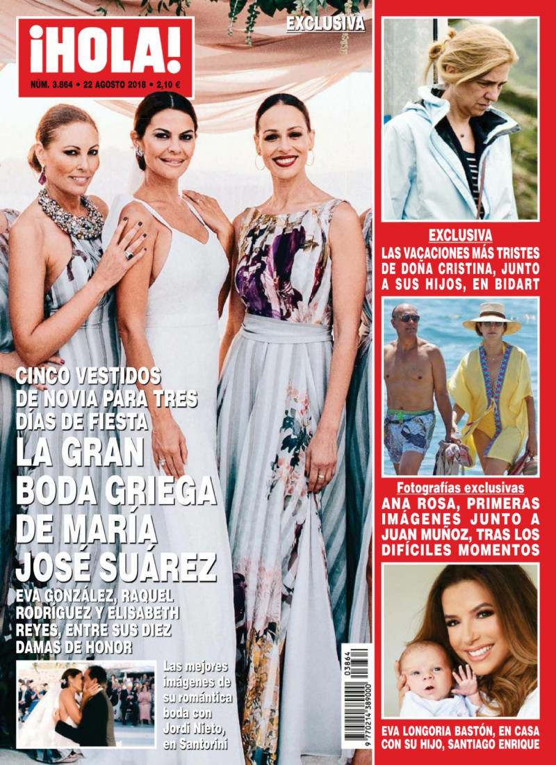 Eva Gonzalez, Raquel Rodriguez, Maria Jose Suarez featured on the Hola! cover from August 2018