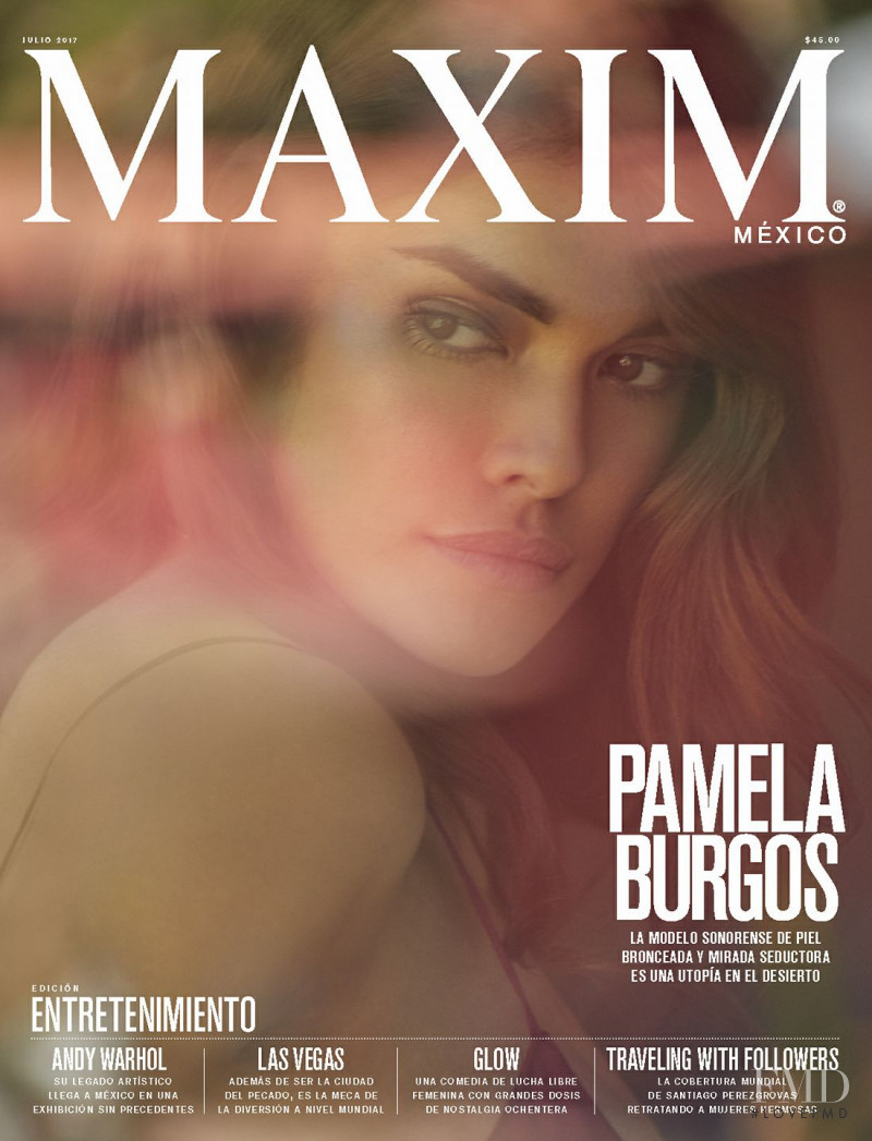 Pamela Burgos featured on the Maxim Mexico cover from July 2017