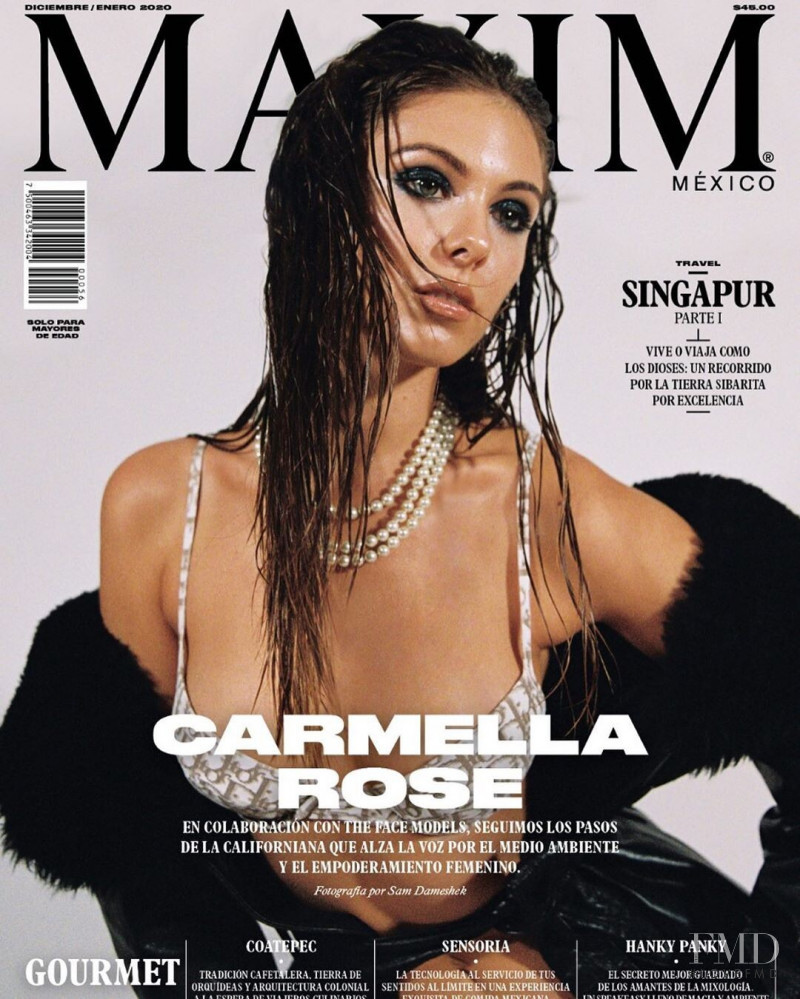 Carmella Rose featured on the Maxim Mexico cover from December 2019