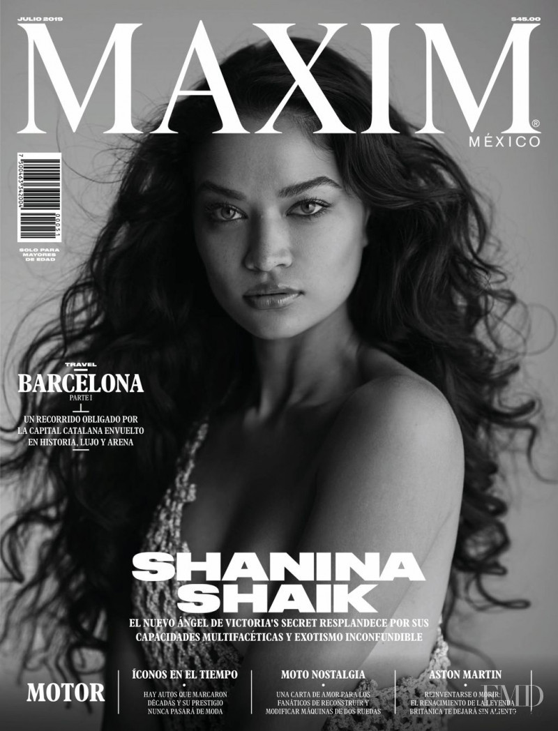 Shanina Shaik featured on the Maxim Mexico cover from July 2019