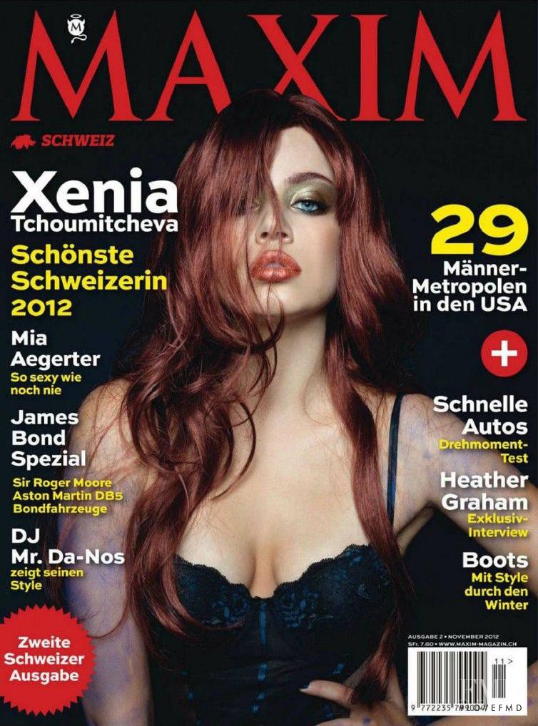 Xenia Tchoumitcheva featured on the Maxim Switzerland cover from November 2012