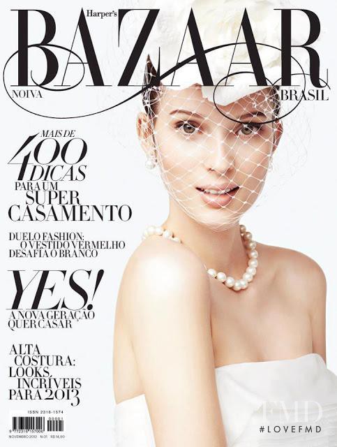 Vanessa Damasceno featured on the Harper\'s Bazaar Noiva cover from November 2012