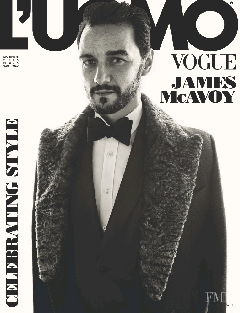 James McAvoy featured on the L\'Uomo Vogue cover from December 2016