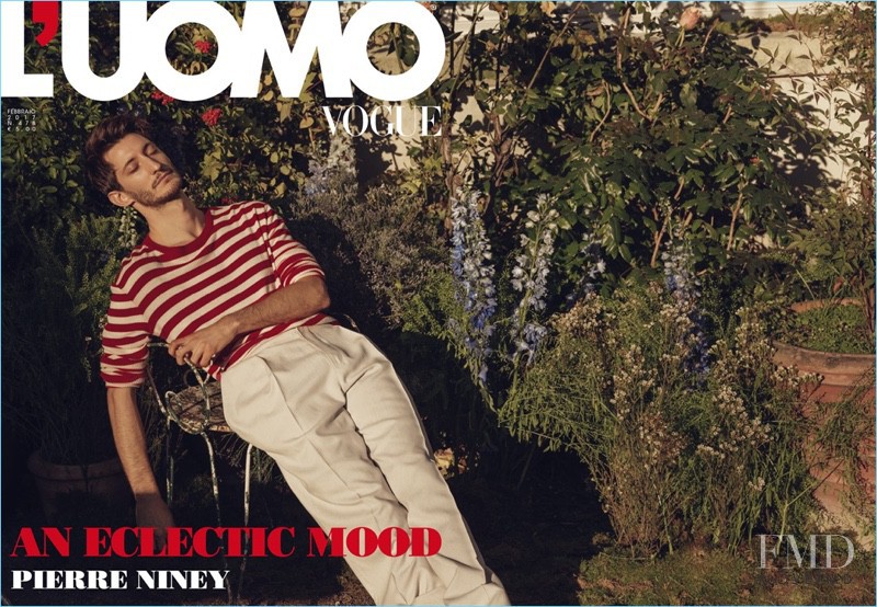 Pierre Niney  featured on the L\'Uomo Vogue cover from February 2017
