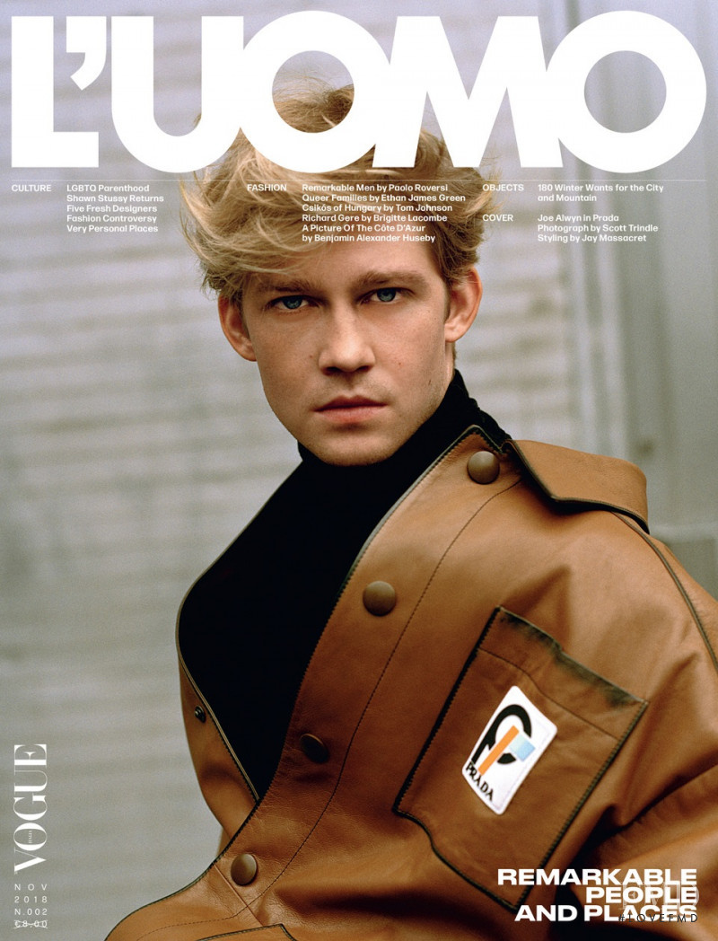 Joe Alwyn  featured on the L\'Uomo Vogue cover from November 2018