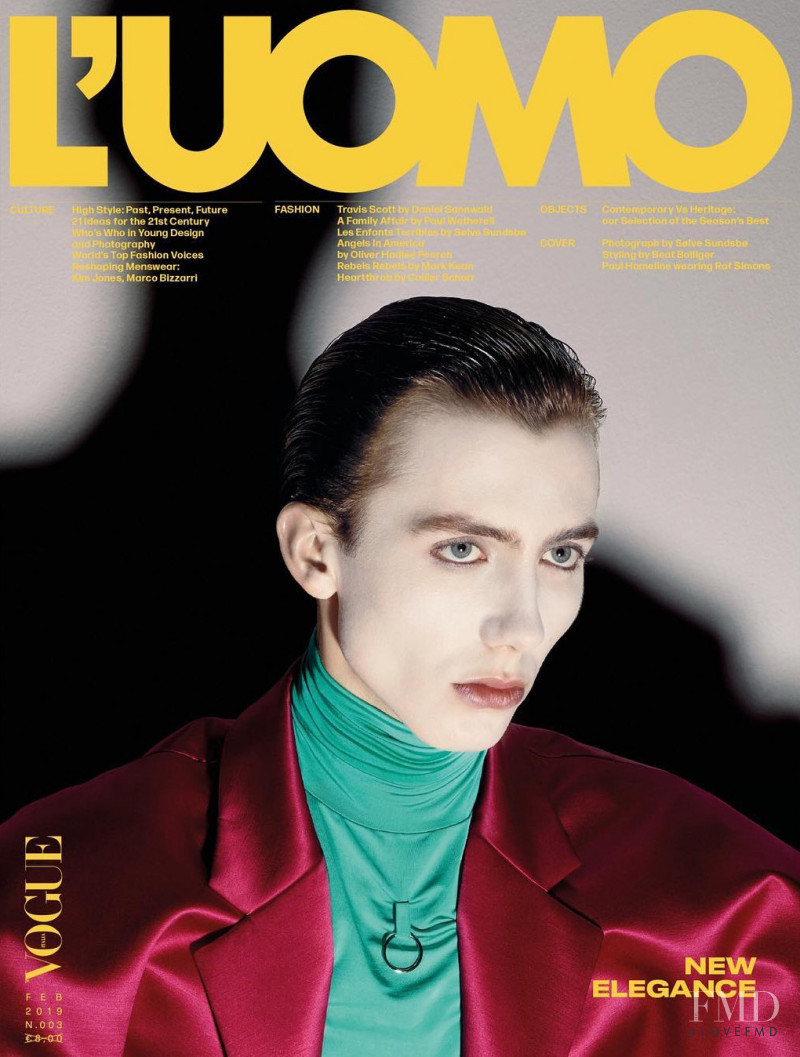 Paul Hameline featured on the L\'Uomo Vogue cover from January 2019