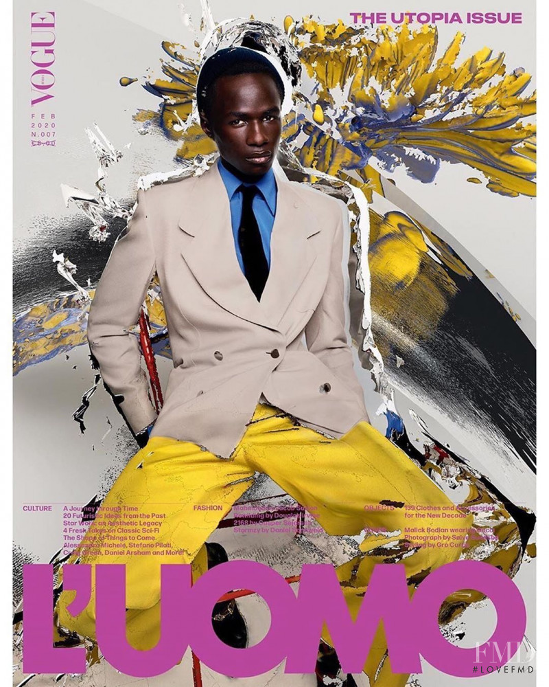 Malick Bodian  featured on the L\'Uomo Vogue cover from February 2020