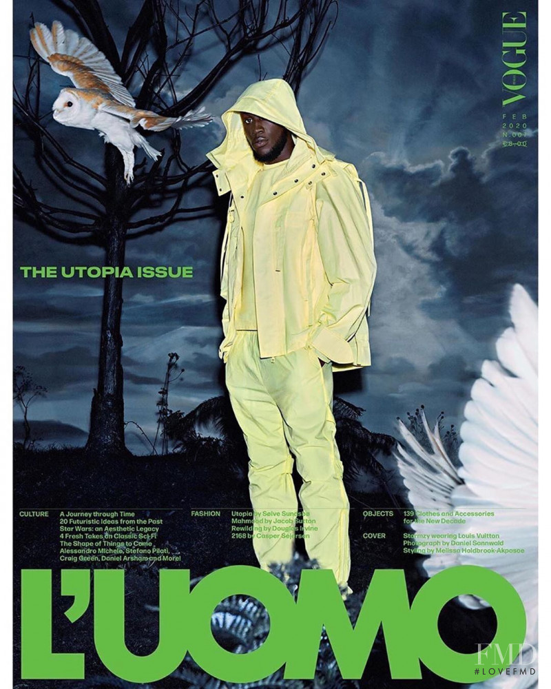 Stormzy  featured on the L\'Uomo Vogue cover from February 2020