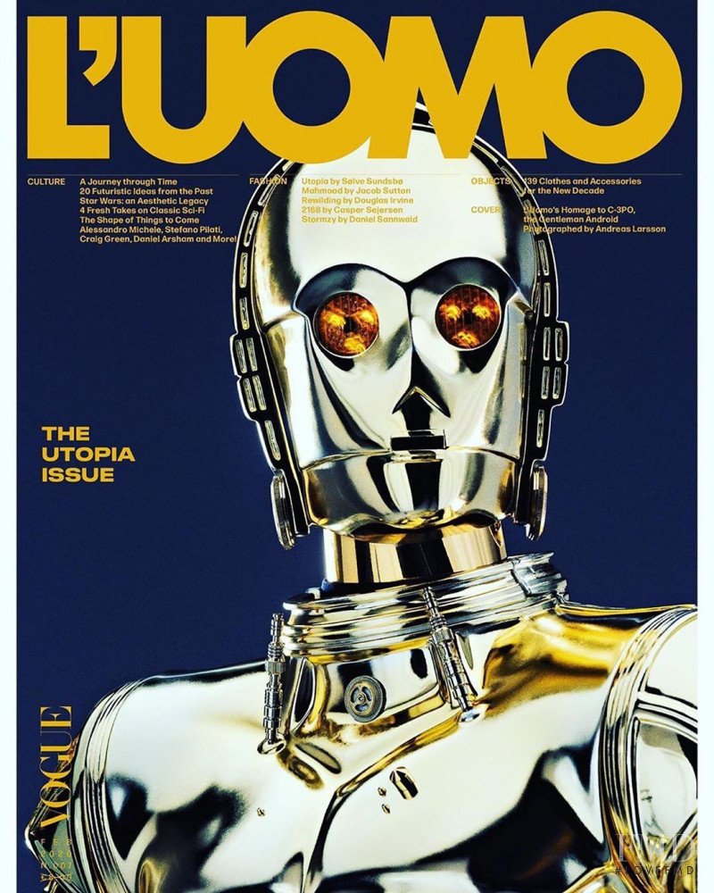 C3PO featured on the L\'Uomo Vogue cover from February 2020