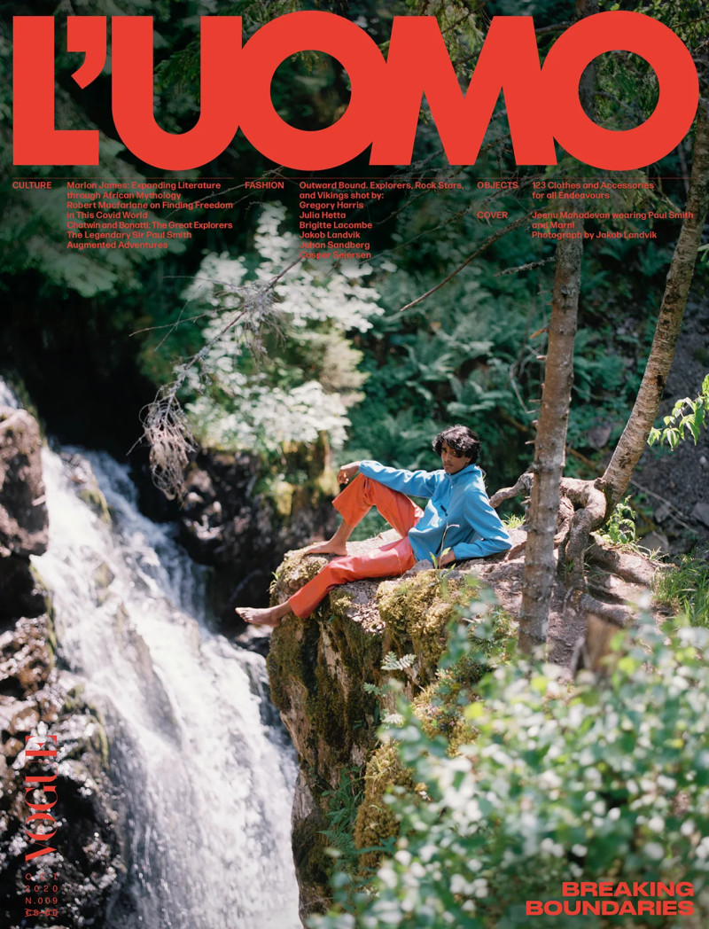 Jeenu Mahadevan featured on the L\'Uomo Vogue cover from October 2020
