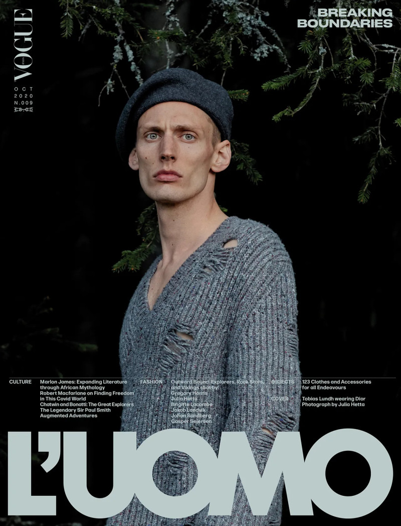 Tobias Lundh featured on the L\'Uomo Vogue cover from October 2020