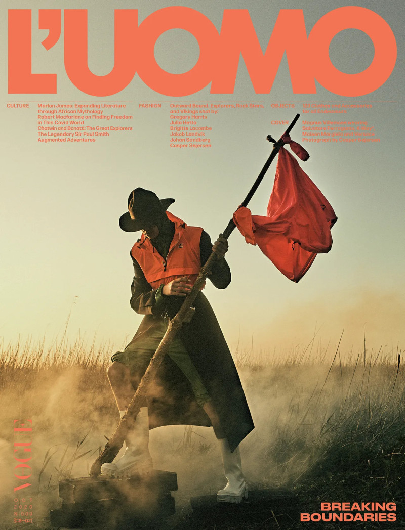 Magnus Villemoes featured on the L\'Uomo Vogue cover from October 2020