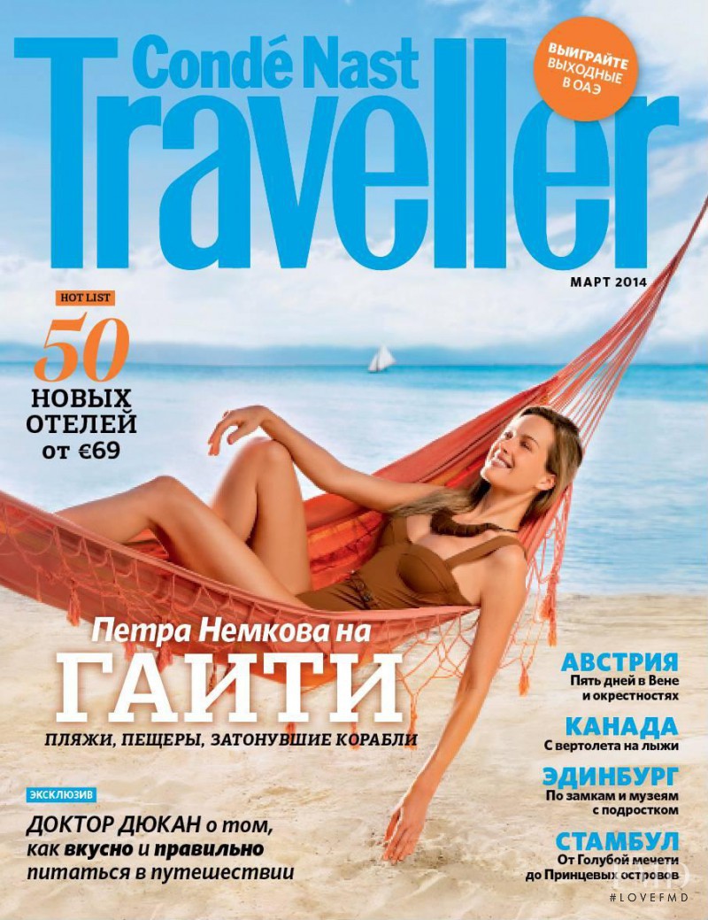 Petra Nemcova featured on the Conde Nast Traveller Russia cover from March 2014