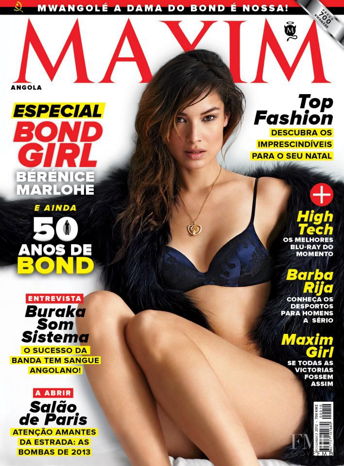 Bérénice Marlohe featured on the Maxim Angola cover from November 2012