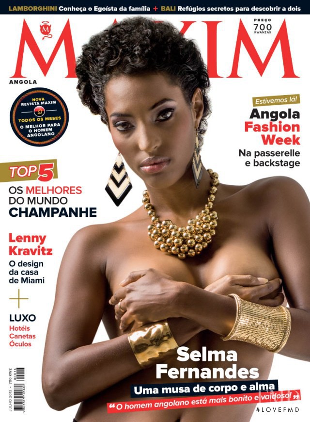Selma Fernandes featured on the Maxim Angola cover from July 2013