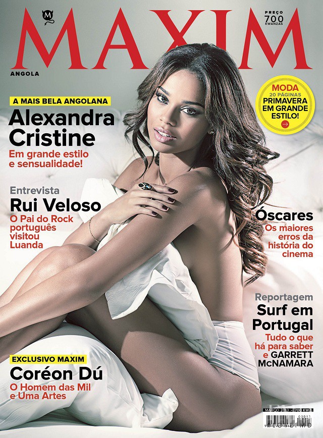Alexandra Cristine featured on the Maxim Angola cover from March 2013