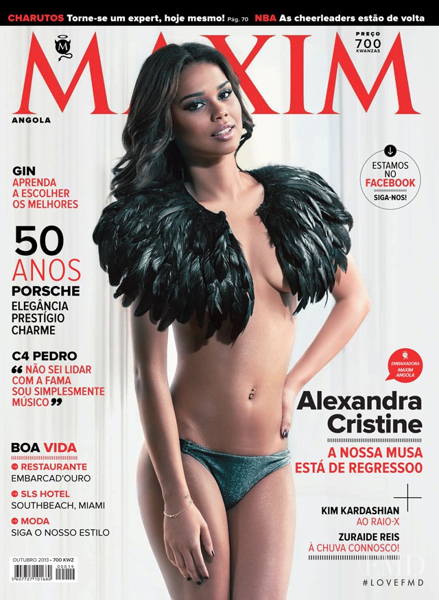 Alexandra Cristine featured on the Maxim Angola cover from October 2013