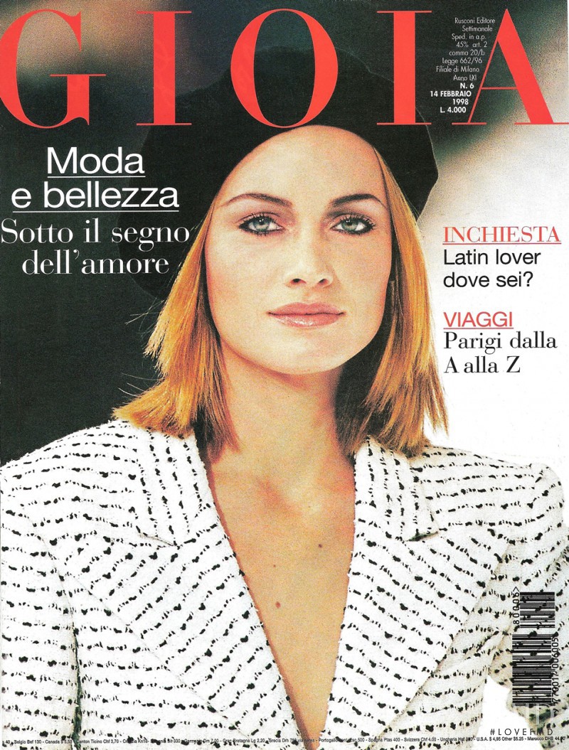 Amber Valletta featured on the Gioia cover from February 1998