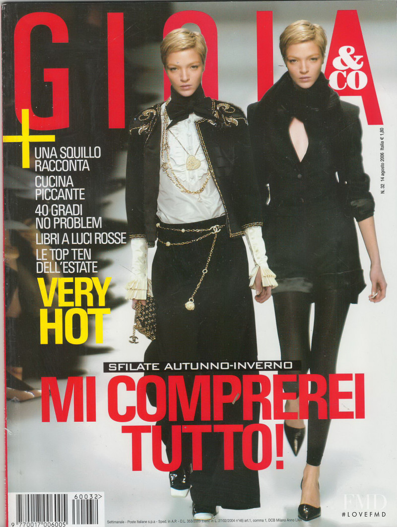 Mariacarla Boscono featured on the Gioia cover from August 2006
