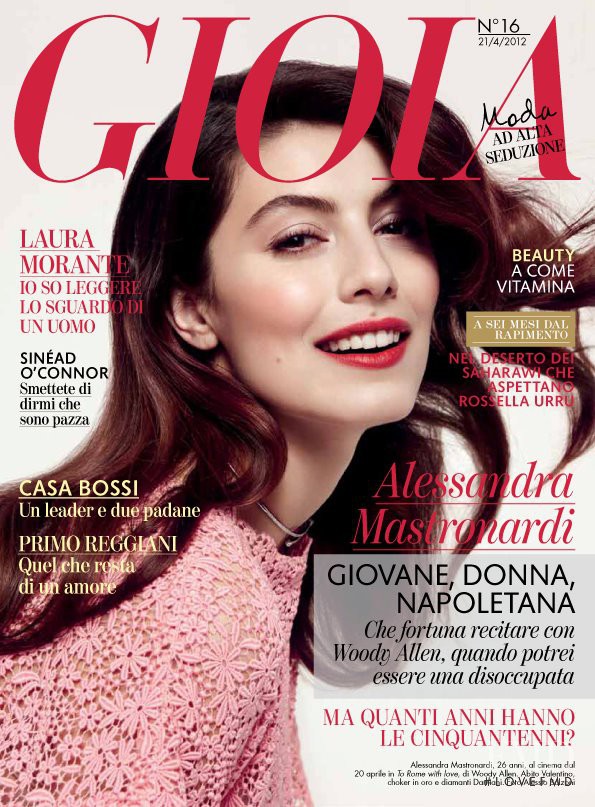 Alessandra Mastronardi featured on the Gioia cover from April 2012