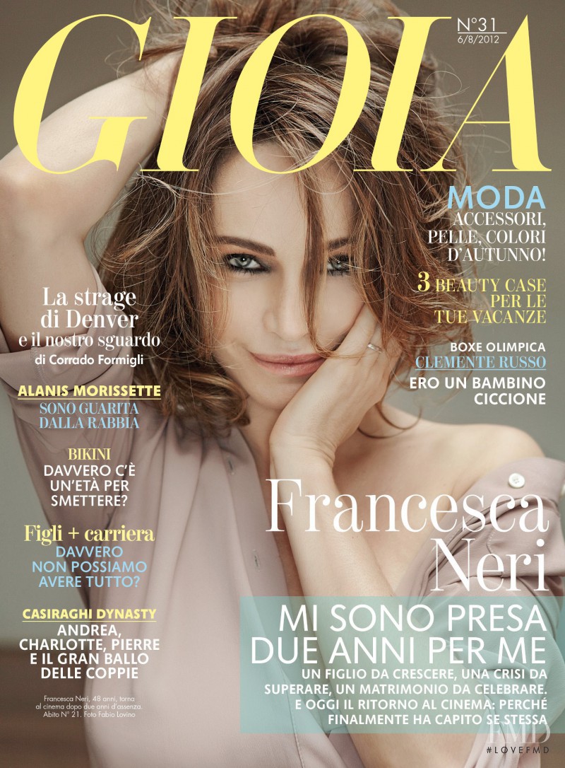 Francesca Neri featured on the Gioia cover from August 2012