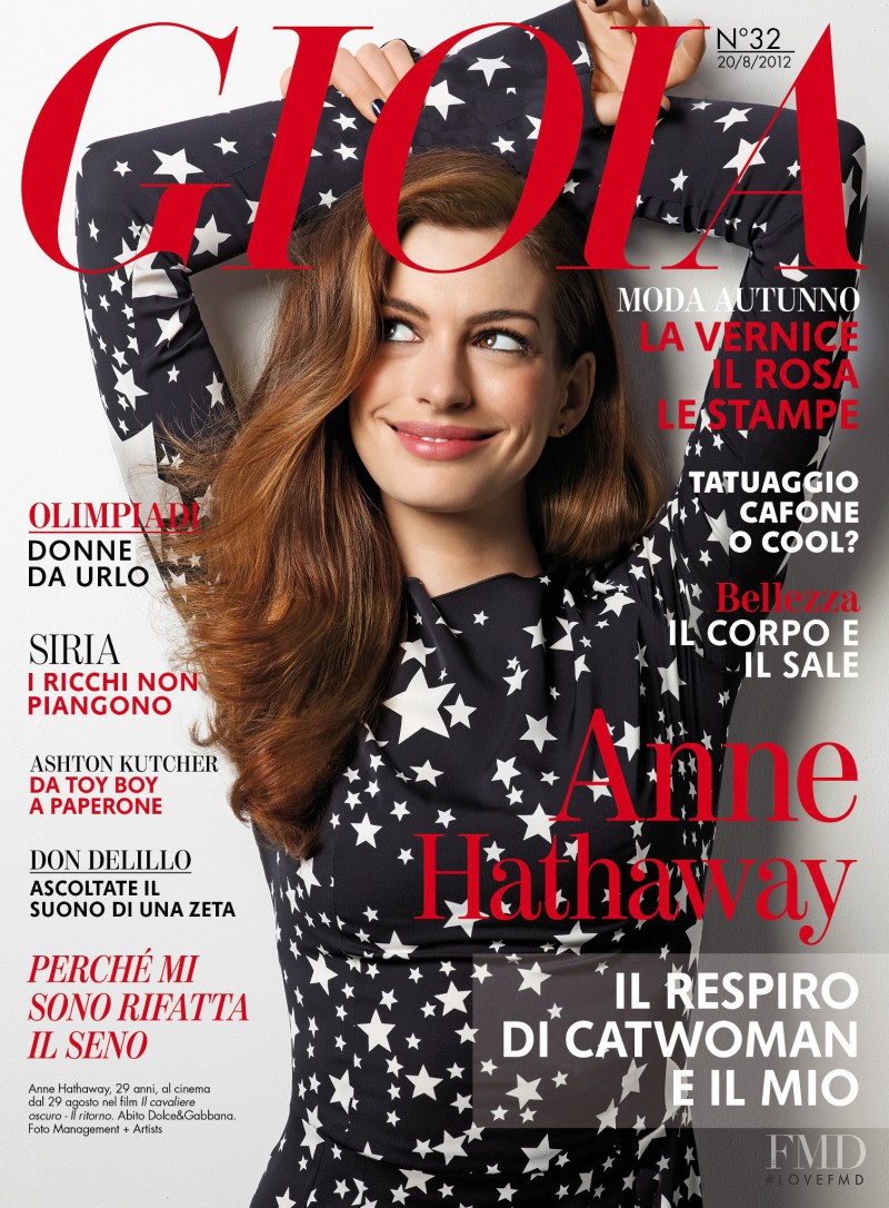 Anne Hathaway featured on the Gioia cover from August 2012