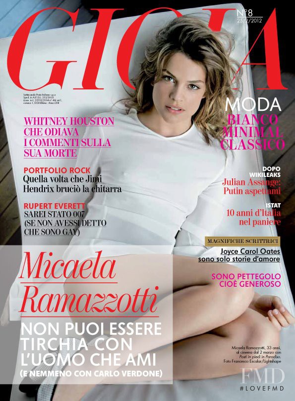 Micaela Ramazzotti featured on the Gioia cover from February 2012