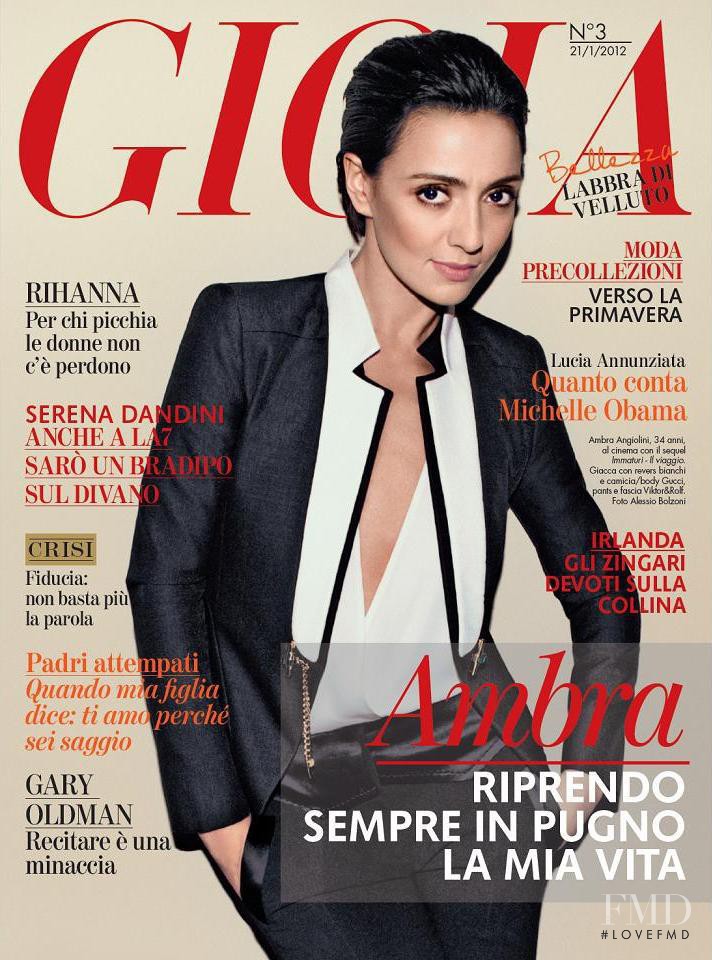 Ambra Angiolini featured on the Gioia cover from January 2012