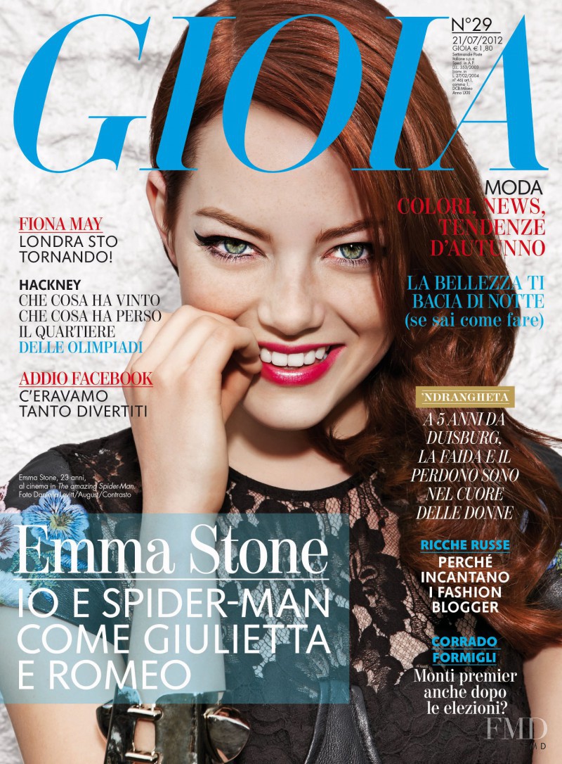 Emma Stone featured on the Gioia cover from July 2012