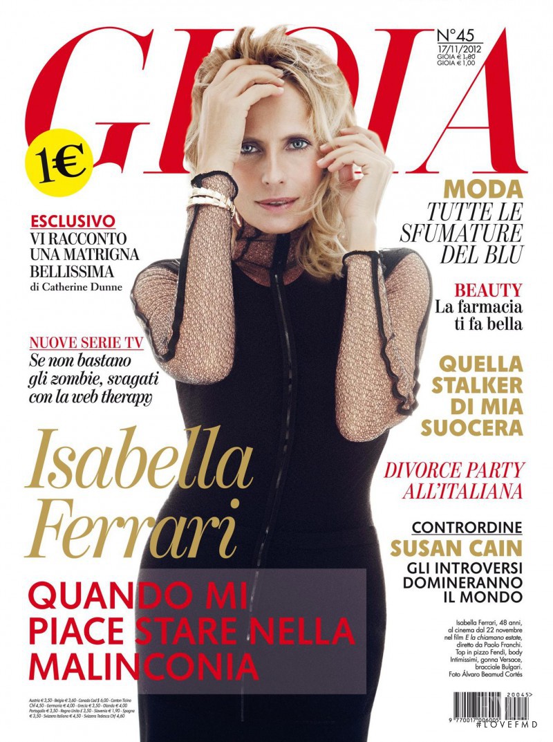 Isabella Ferrari featured on the Gioia cover from November 2012