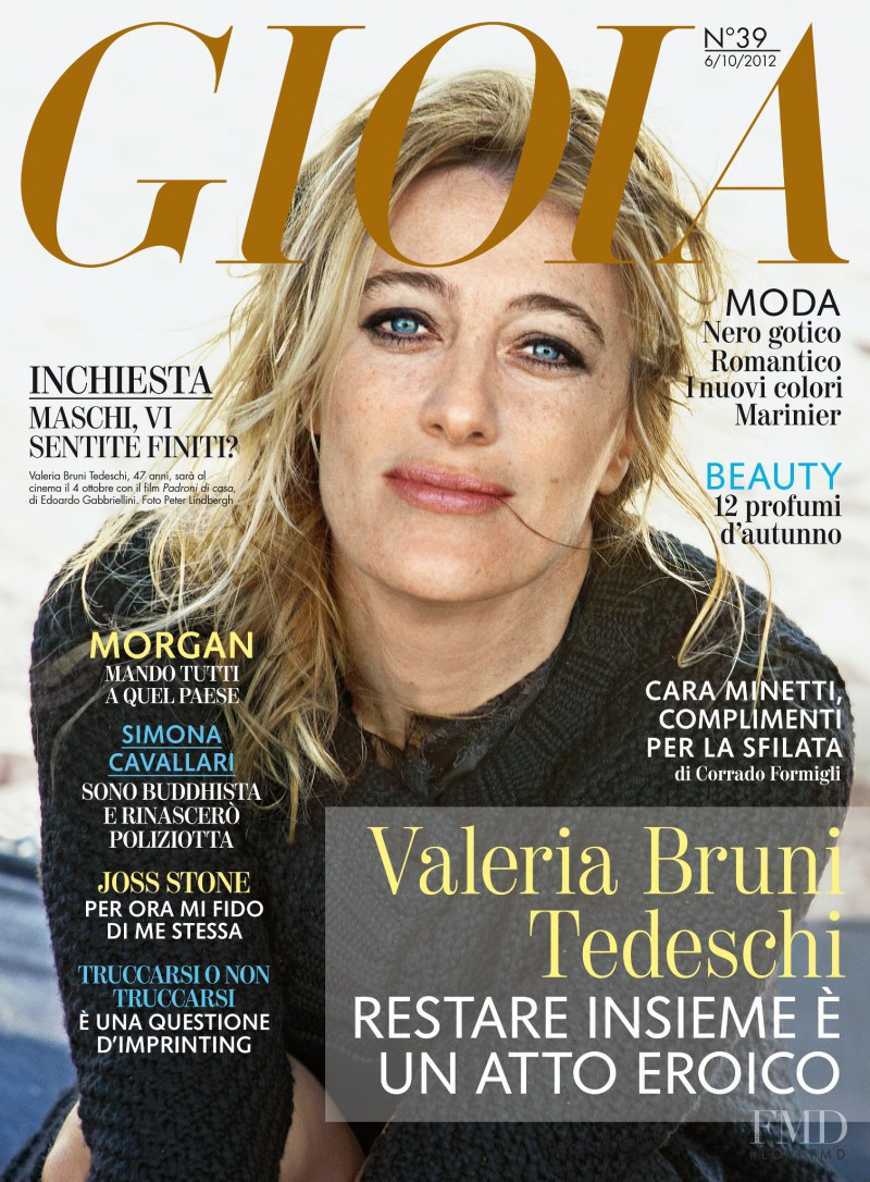 Valeria Bruni featured on the Gioia cover from October 2012