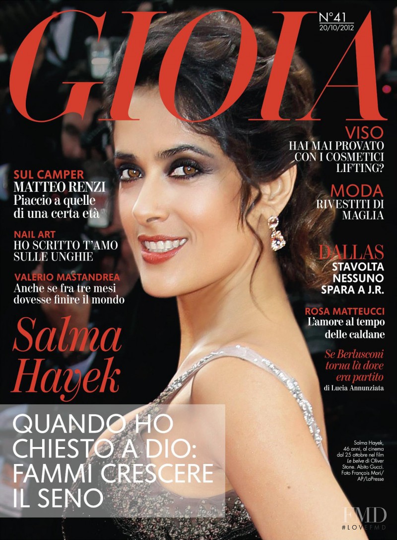Salma Hayek featured on the Gioia cover from October 2012