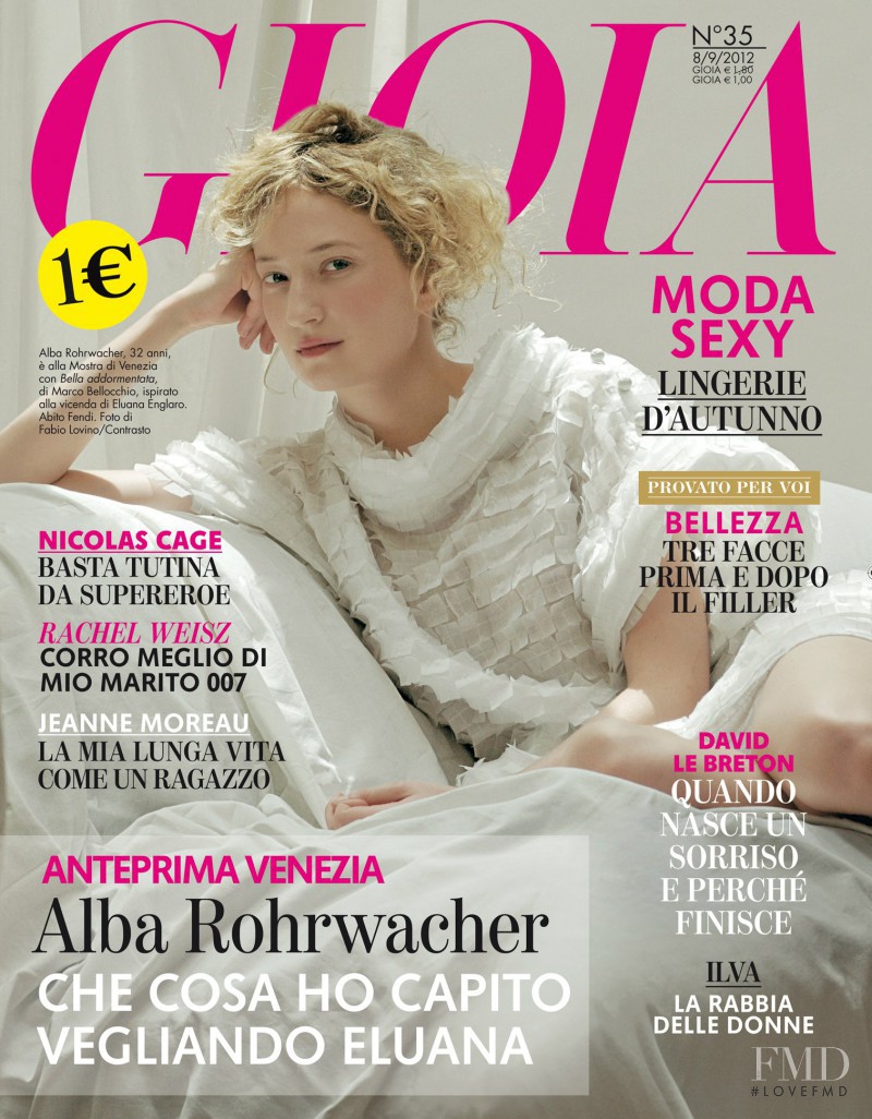Alba Rohrwacher featured on the Gioia cover from September 2012