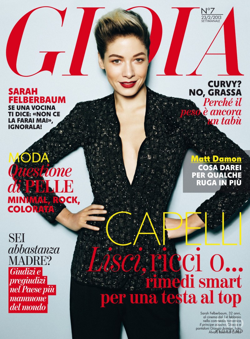 Sarah Felberbaum featured on the Gioia cover from February 2013