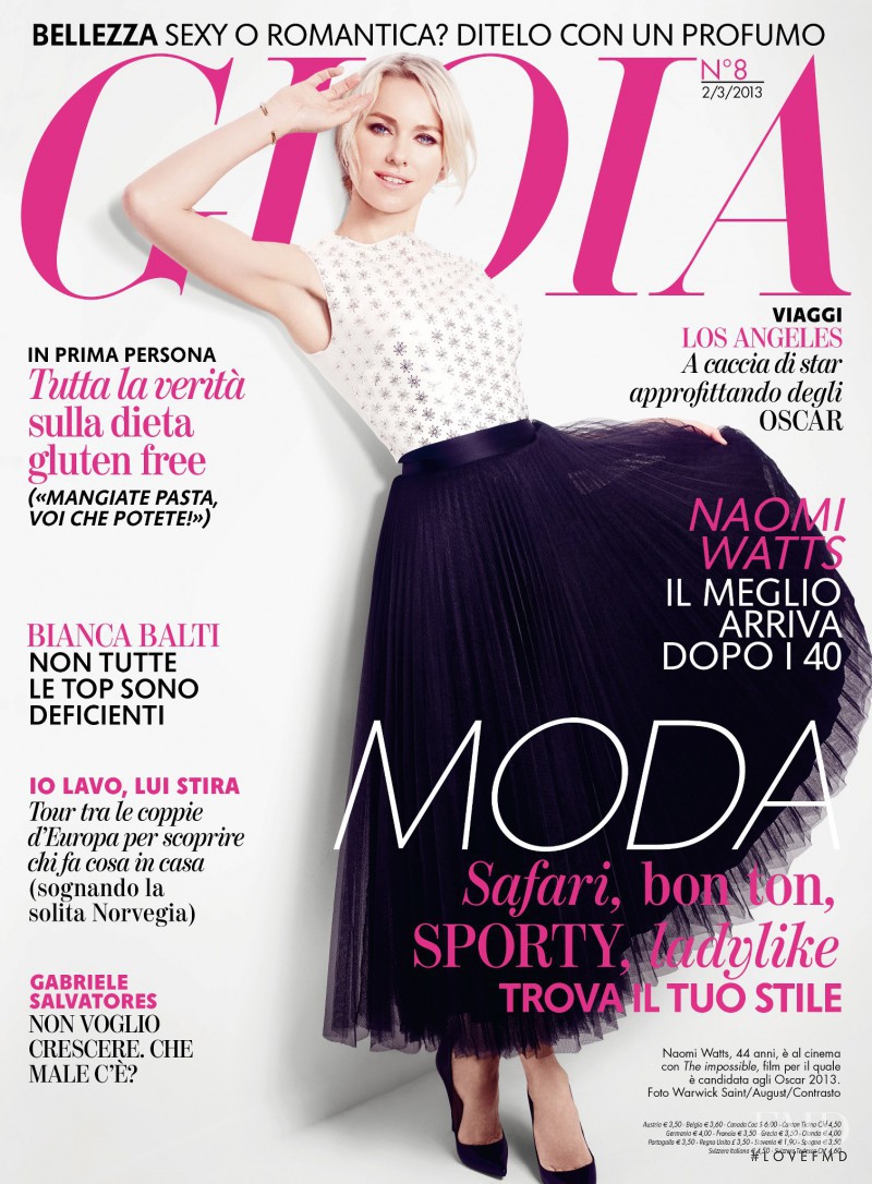Naomi Watts featured on the Gioia cover from March 2013