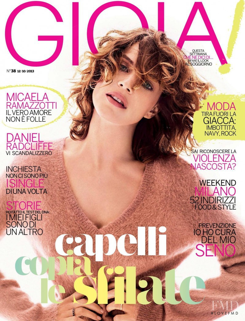Micaela Ramazzotti featured on the Gioia cover from October 2013