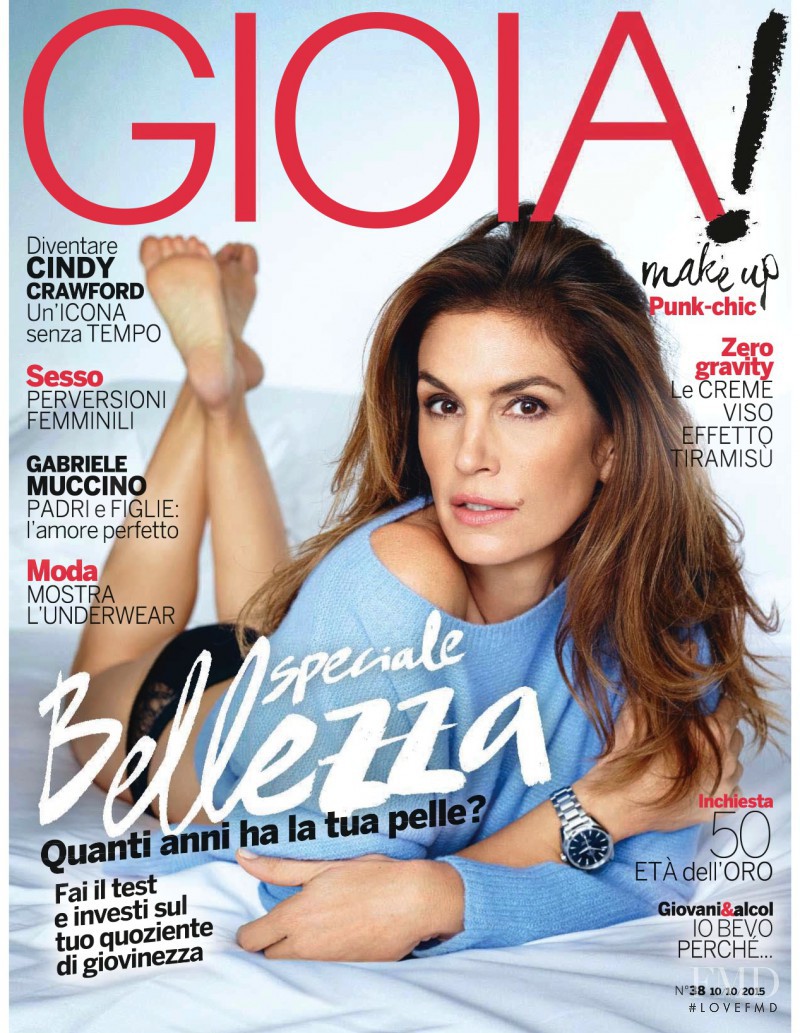 Cindy Crawford featured on the Gioia cover from October 2015