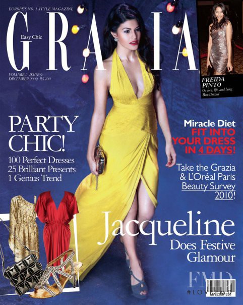 Jacqueline Fernandez featured on the Grazia India cover from December 2009