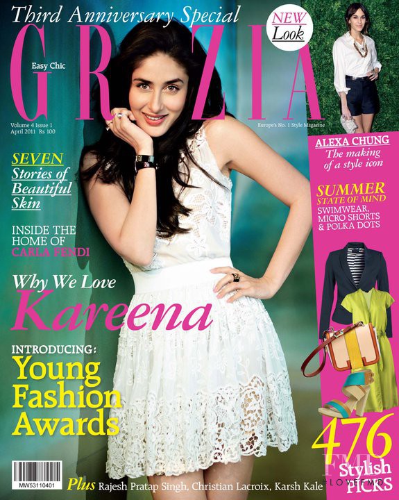 Kareena Kapoor featured on the Grazia India cover from April 2011