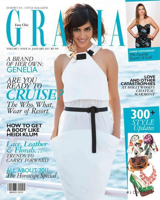 Genelia D Souza featured on the Grazia India cover from January 2011